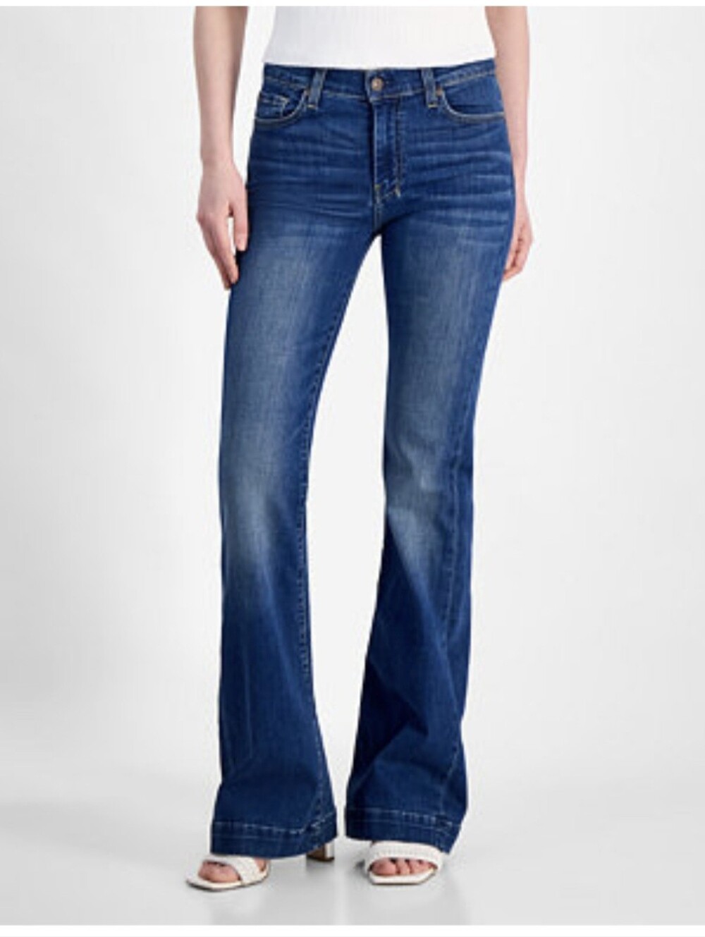 7 For All Mankind Dojo Tailorless Flare Leg Jean #authentic blue NWT $168
